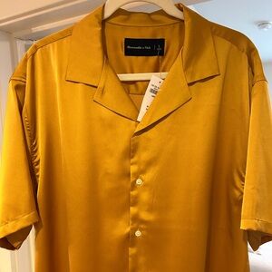 Abercrombie and Fitch men’s gold satin size L short sleeve - $30
